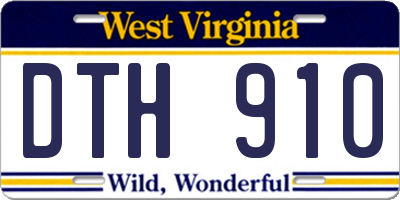 WV license plate DTH910