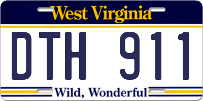 WV license plate DTH911