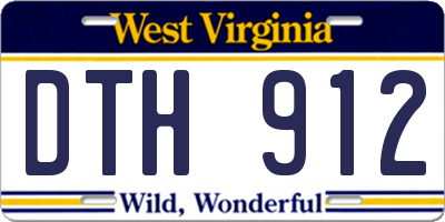 WV license plate DTH912