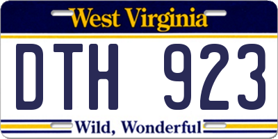 WV license plate DTH923