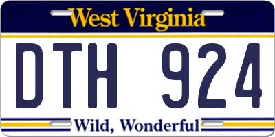 WV license plate DTH924