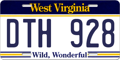 WV license plate DTH928