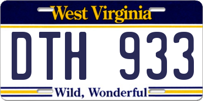 WV license plate DTH933