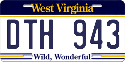 WV license plate DTH943