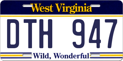 WV license plate DTH947