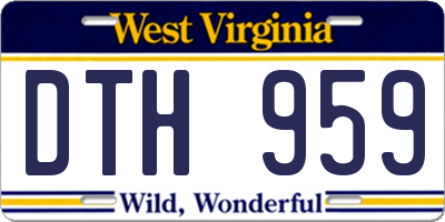 WV license plate DTH959