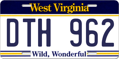 WV license plate DTH962