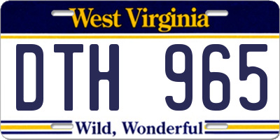 WV license plate DTH965