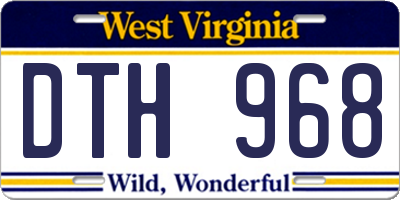 WV license plate DTH968