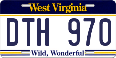 WV license plate DTH970