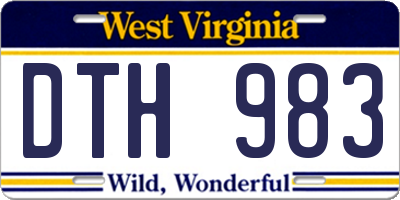 WV license plate DTH983