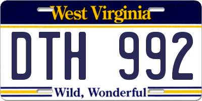 WV license plate DTH992