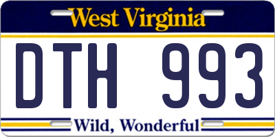 WV license plate DTH993