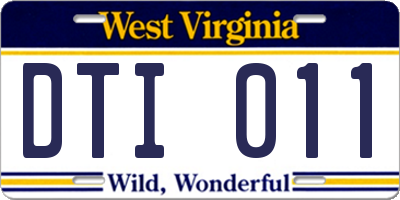 WV license plate DTI011