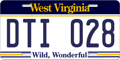 WV license plate DTI028