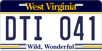 WV license plate DTI041