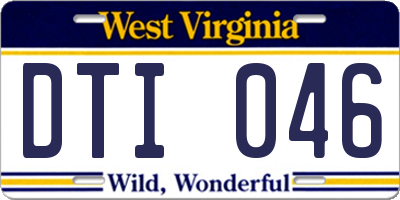 WV license plate DTI046