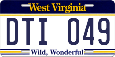 WV license plate DTI049