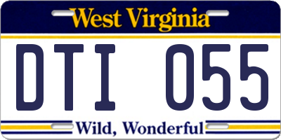 WV license plate DTI055