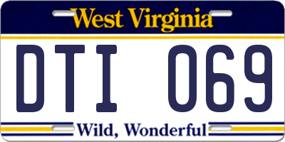WV license plate DTI069
