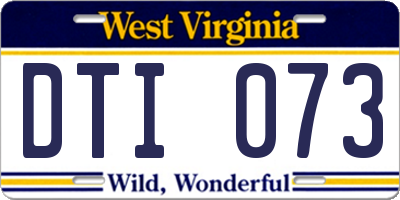 WV license plate DTI073