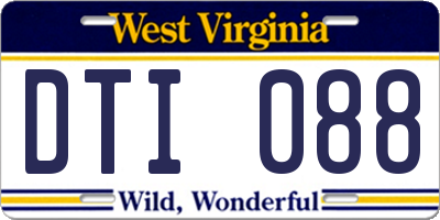 WV license plate DTI088