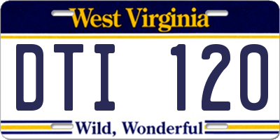 WV license plate DTI120
