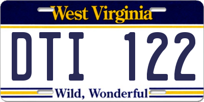 WV license plate DTI122