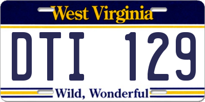 WV license plate DTI129