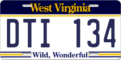 WV license plate DTI134