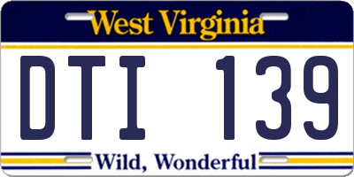 WV license plate DTI139