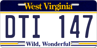 WV license plate DTI147