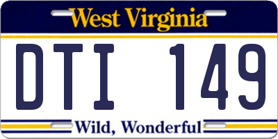WV license plate DTI149
