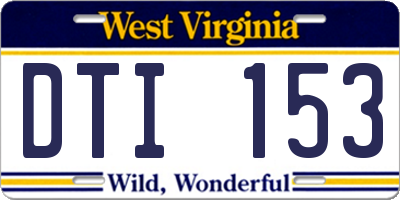 WV license plate DTI153