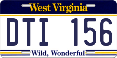 WV license plate DTI156