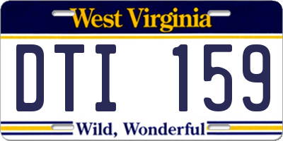 WV license plate DTI159