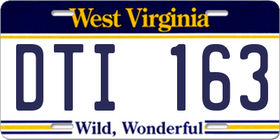 WV license plate DTI163