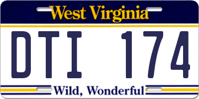 WV license plate DTI174