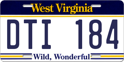 WV license plate DTI184