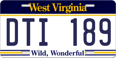 WV license plate DTI189