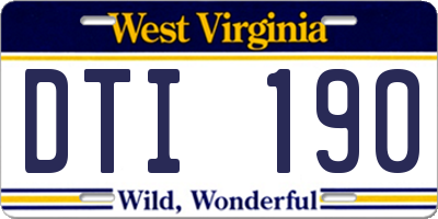 WV license plate DTI190