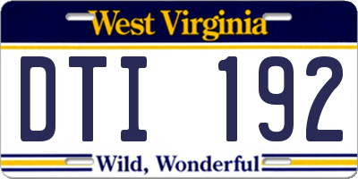 WV license plate DTI192