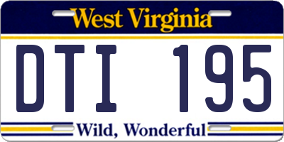WV license plate DTI195