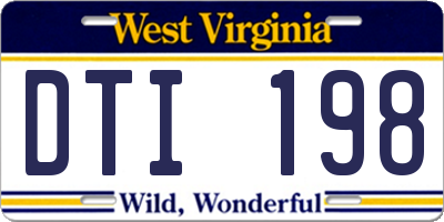 WV license plate DTI198