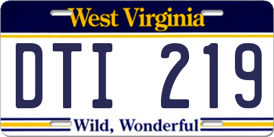 WV license plate DTI219