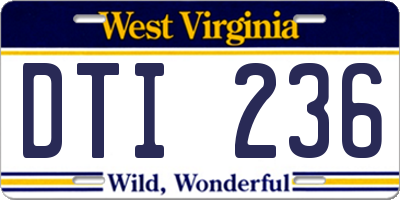 WV license plate DTI236