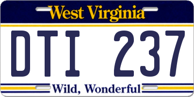 WV license plate DTI237