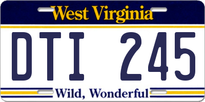 WV license plate DTI245