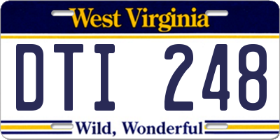WV license plate DTI248