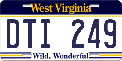 WV license plate DTI249